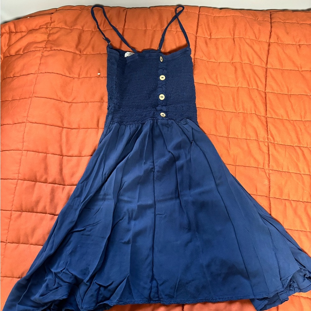 Blue ribbed dress